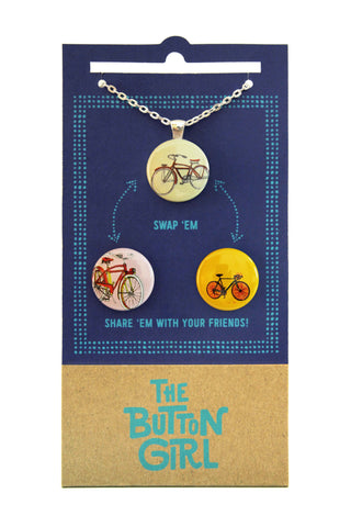 Magnetic Necklace with two interchangeable magnets - bikes